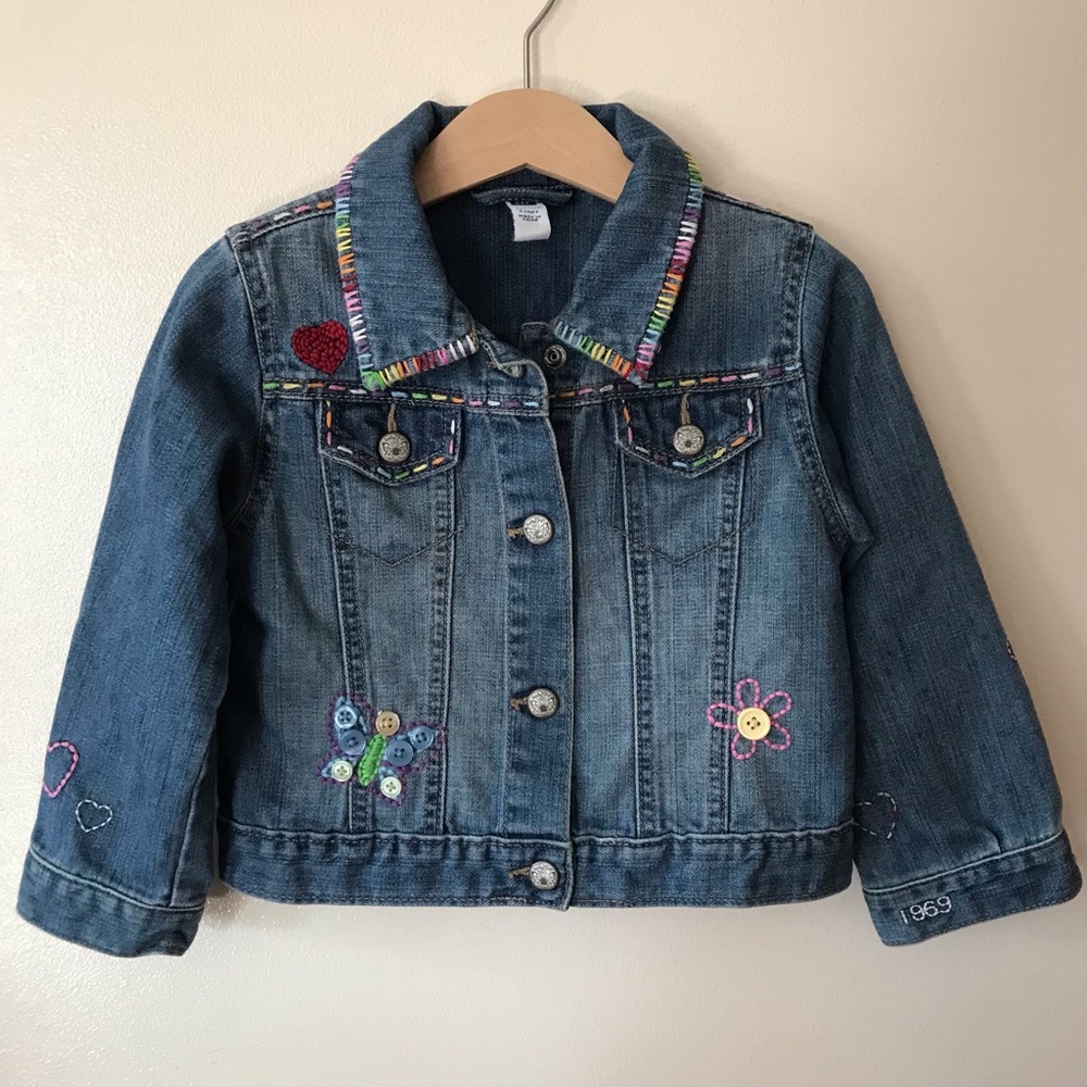 Baby GAP • 3 Years • Embroidered Toddler Jean Jacket